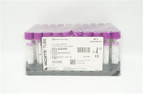 Greiner Bio One 454246 Vacuette Tube 3ml K2E K EDTA 13 X 75 Non Ridged