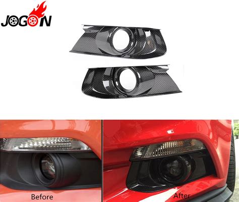 100 Carbon Fiber Front Bumper Fog Light Bezel Cover Trim For Ford