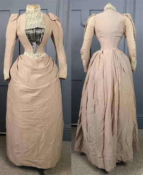 Elegant Almost Pristine Late 1880s Bustle Dress With Lace Etsy