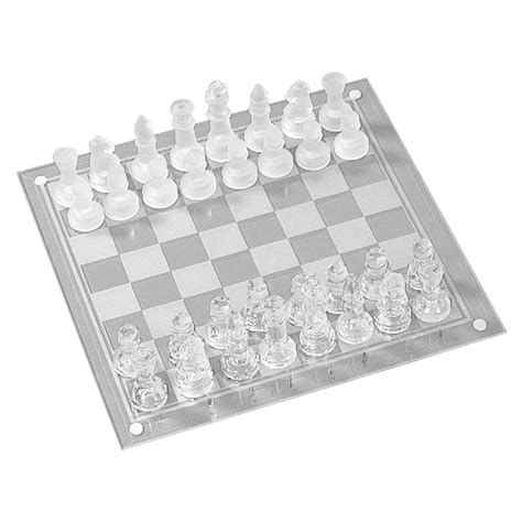 Shieny International Glass Chess Set 10 Inch Chess Board And 32 Clear