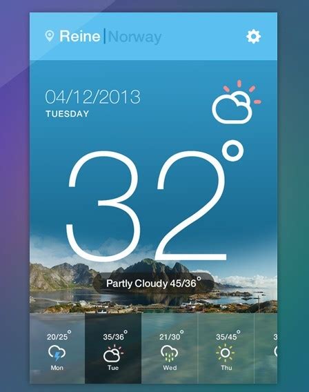 Free Weather App Ui Psd Titanui