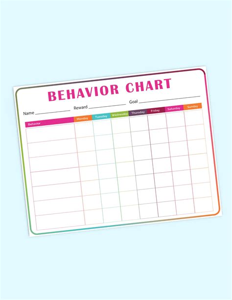 Child Behavior Chart Printable