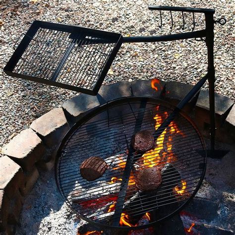 Sunnydaze Dual Campfire Cooking Swivel Grill System Outdoor Fire Pit Outdoor Fire Fire Pit
