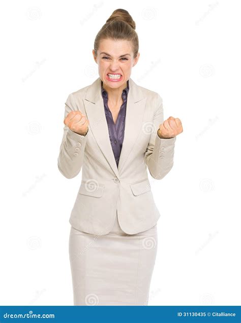 Portrait Of Angry Business Woman Stock Image Image Of Female Lady