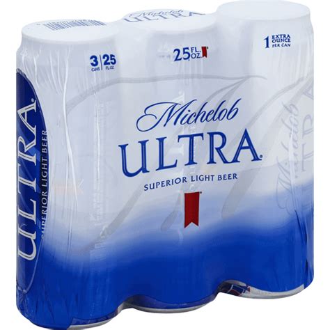 Michelob Ultra Light Beer 3 Pack Beer 25 Fl Oz Cans 42 Abv Shop