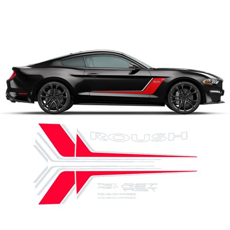 roush side graphic decals set for ford mustang 2015 2017 autodesign shop