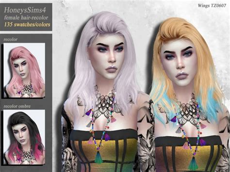 Wings Tz0607 Female Hair Recolor By Honeyssims4 At Tsr Sims 4 Updates