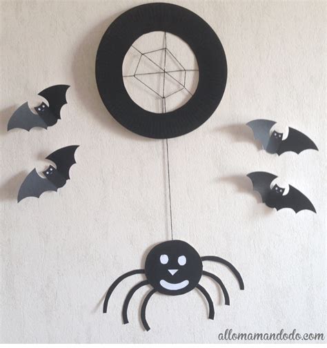 Tuto/DIY d'Halloween: L'araignée (à base d'assiette en carton) - Allo