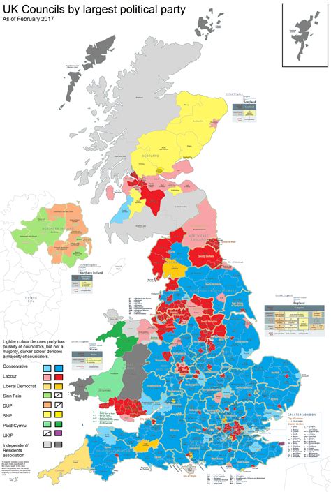 uk district councils and council areas by largest political party mapfans