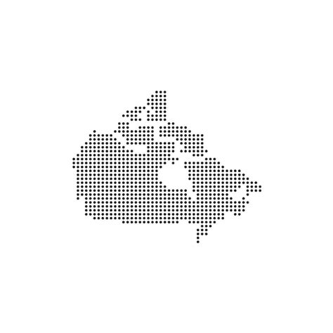 Canada Map Halftone Vector Pictogram Illustratiestijl Is Puntig