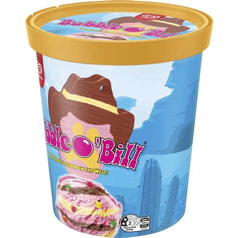 Bubble O Bill Streets Ice Cream Chocolate Caramel And Strawberry Tub 1l