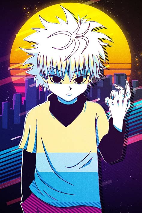 Killua Zoldyck Poster By 80sretro Displate Hunter Anime Anime