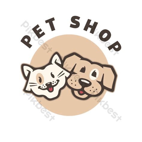 Pet Shop Logo Yellow And Brown Cute Cat Dog Png Png Images Png Free