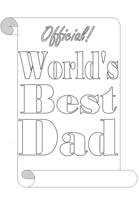 Happy Fathers Day Official Worlds Best Dad Coloring Page For Kids