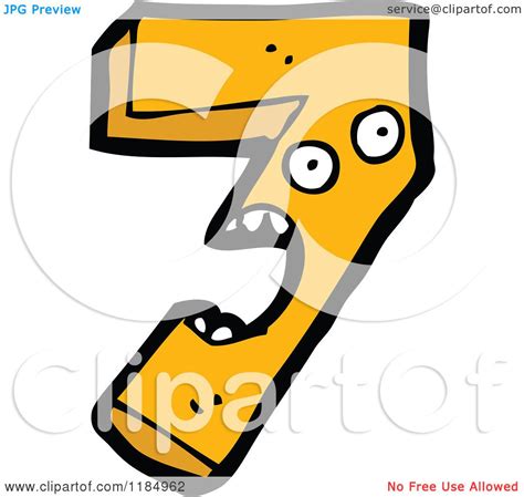 Cartoon Of The Number 7 Royalty Free Vector Illustration By