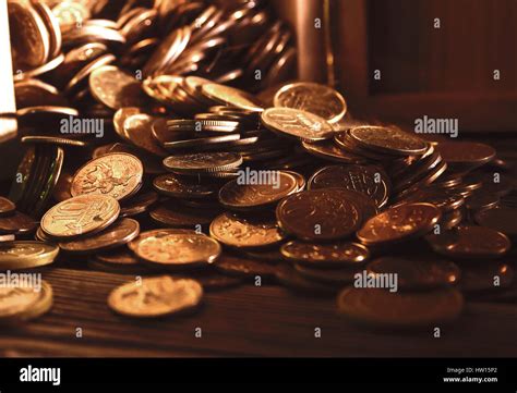 Stacks And Heaps Of Coins Stock Photo Alamy