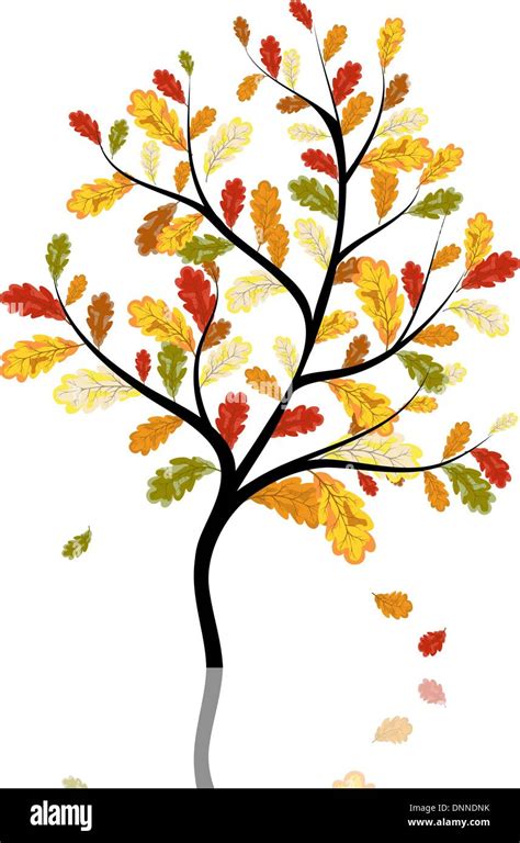 Autumn Maples Falling Leaves Background Vector Illustration Stock