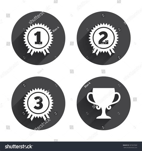 First Second Third Place Icons Award Stock Vector 307007009 Shutterstock