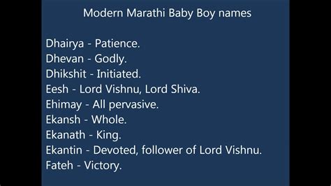 Modern Marathi Baby Boy Names Youtube