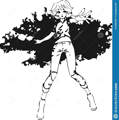 Anime Girl In Graphics Stock Vector Illustration Of Graphic 225943877