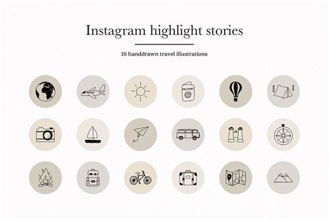 Instagram Travel Story Highlights Icons Covers