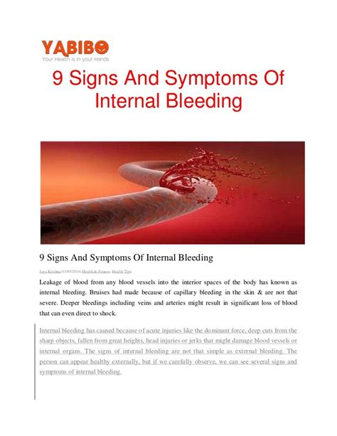 9 Signs And Symptoms Of Internal Bleedingpdf1