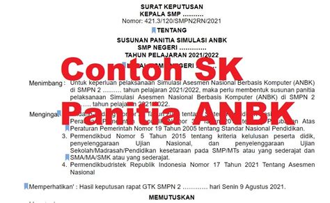 Contoh Sk Panitia Akreditasi Smk Delinewstv