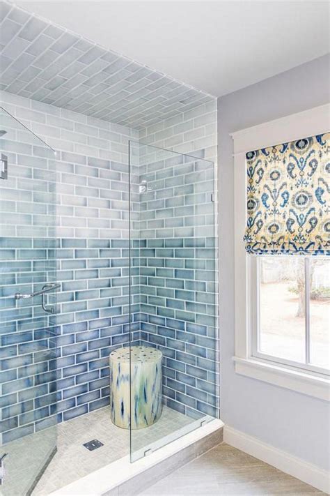 Can anyone give me some great ideas for the ceiling to prevent water from making mold and mildew on ceiling from the water moisture. Choosing A New Shower Stall | Blue shower tile, Glass tile ...