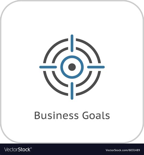 Business Goals Icon Flat Design Royalty Free Vector Image