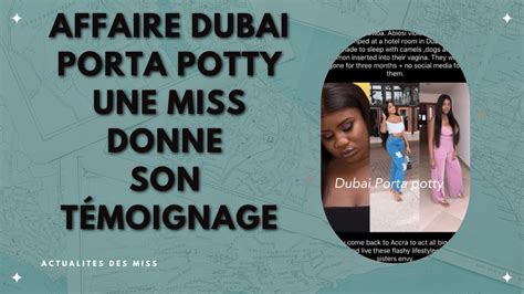 Affaire Dubai Porta Potty Une Miss Donne Son Témoignage Youtube
