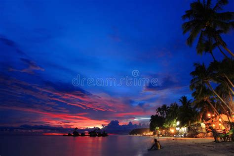 Beautiful Beach Night Scene Stock Photo Image Of