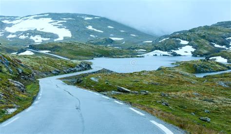 Summer Mountain With Lake And Road Norway Stock Photo Image Of Lake