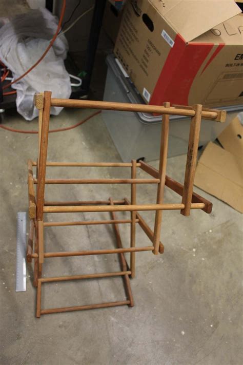 Vintage Wooden Folding Clothes Drying Rack