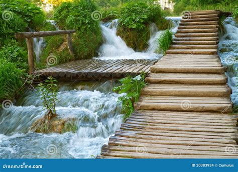 Walkway Through Waterfall Stock Photo Image Of Waterfall 20383934