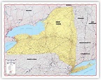 ZIP CODE Large Map of NEW YORK STATE New 2021 Edition 60" X 47" with t ...