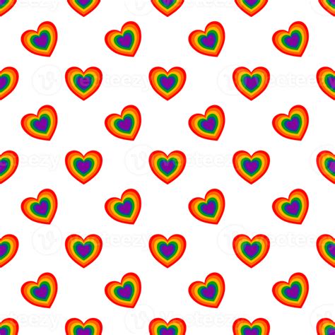 Rainbow Heart Pattern Seamless 23639808 Png