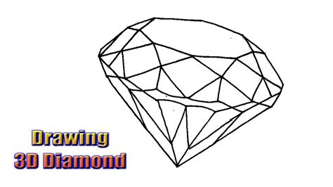 How To Draw 3d Pictures Step By Step For Beginners Diamond 3d Drawing