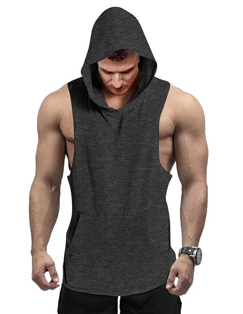 Buy Yitrend Mens Hooded Tank Tops Workout Sleeveless Muscle Shirt