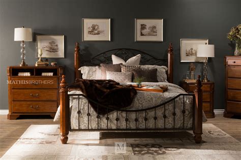 Wood 4 piece bedroom set Four-Piece Country Bedroom Set in Cherry | Mathis Brothers ...