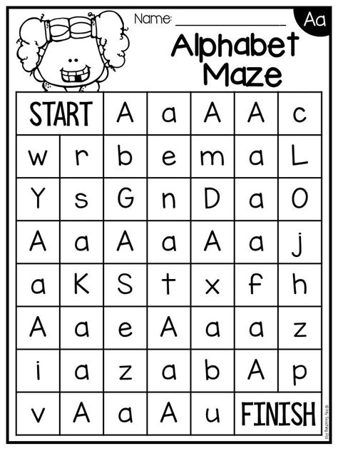 Alphabet Maze Worksheets Letter Recognition Letter Maze Maze Worksheet Alphabet Worksheets