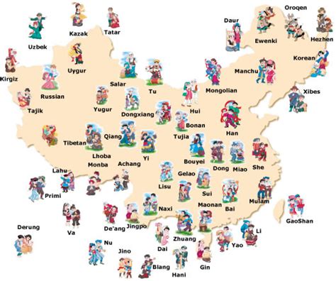 Chinese Ethnic Minorities 55 Ethnic Groups In China Ethnic Groups Map