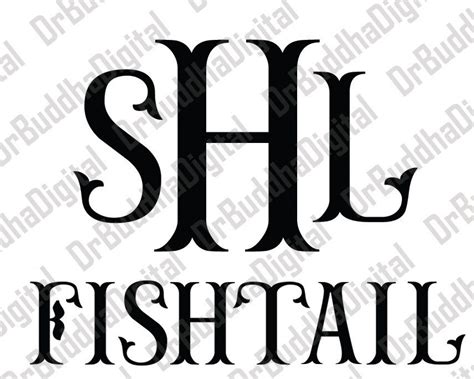 Fishtail Monogram Font SVG Collection - Fishtail Alphabet ...