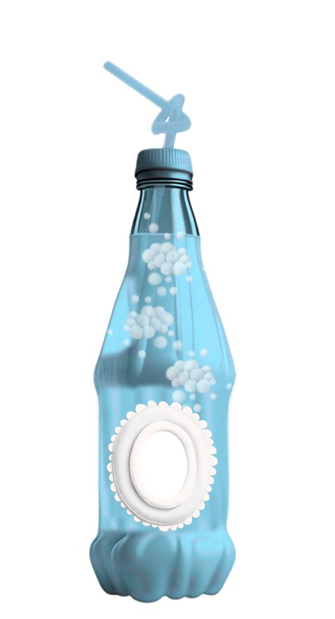 Cute Ice Cream Parlor Soda Bottle with Frame AI Generated 25034147 PNG