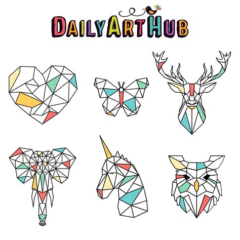 Geometric Animals Clip Art Set Daily Art Hub Free Clip Art Everyday