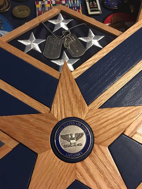 Air Force Shadow Box Falcon With Oak And Blue Inlays Etsy
