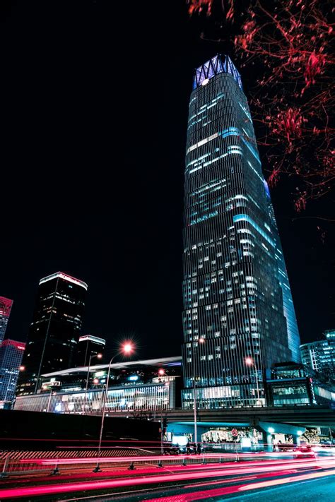 Download Wallpaper 800x1200 Night City Buildings Tower Skyscraper