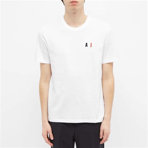 Ami Small Tricolour Logo Tee White End Hk