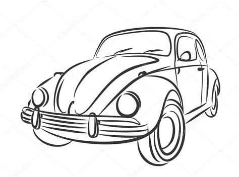 Cars tekening voor kinderen printen online. Auto retro tekening — Stockfoto © Designer_an #103248824