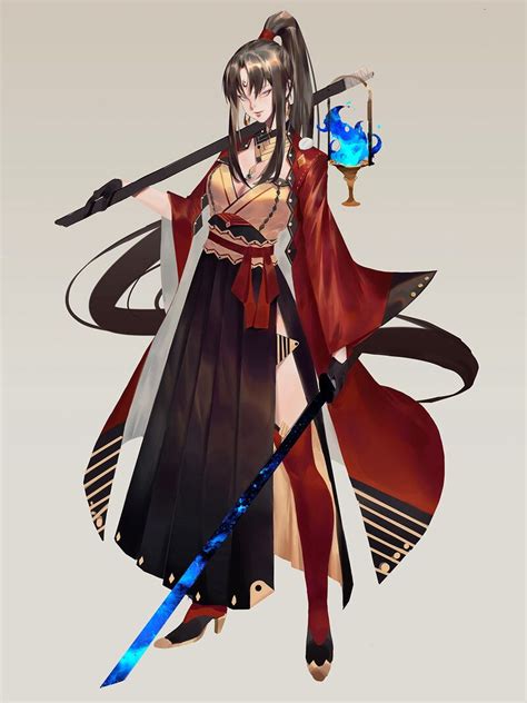 练习 Ao Ye Female Samurai Samurai Anime Anime Character Design