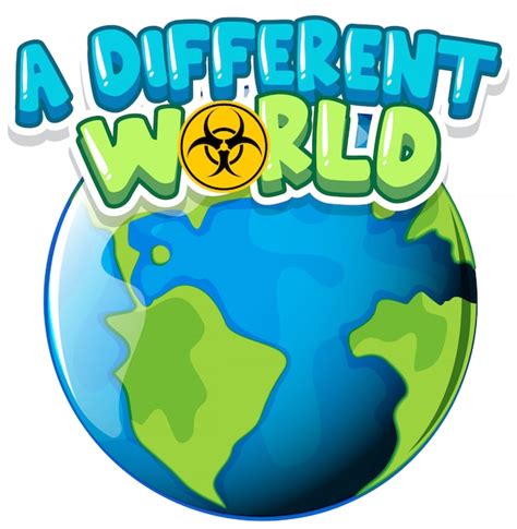 Free Vector Font Design For Word A Different World With Earth On